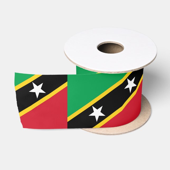 Ruban En Satin Drapeau de Saint-Kitts-et-Nevis (Caraïbes) (Bobine)