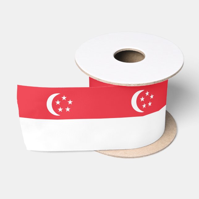 Ruban En Satin Drapeau de Singapour (Bobine)