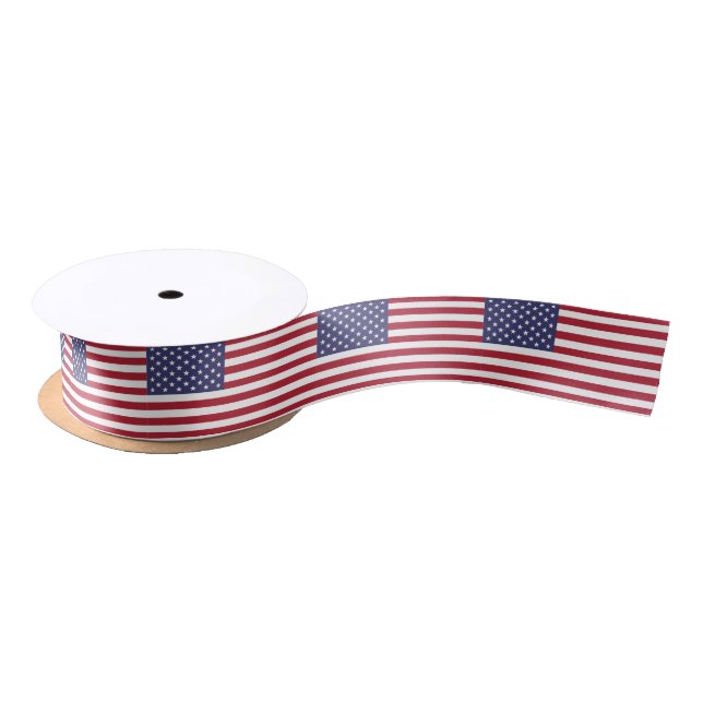 Ruban En Satin Drapeau des États-Unis (Bobine)