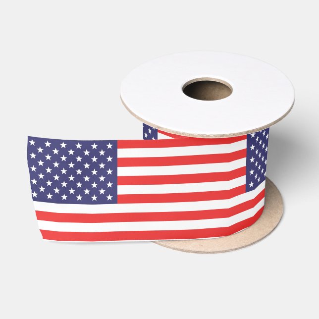 Ruban En Satin Drapeau des États-Unis (Bobine)