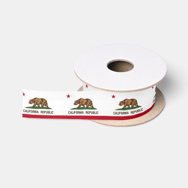 Ruban En Satin Drapeau d'État de la République de Californie patr (Bobine)