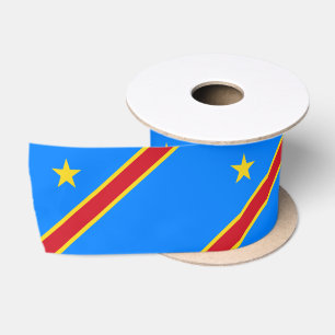 Ruban En Satin Drapeau du Congo Kinshasa