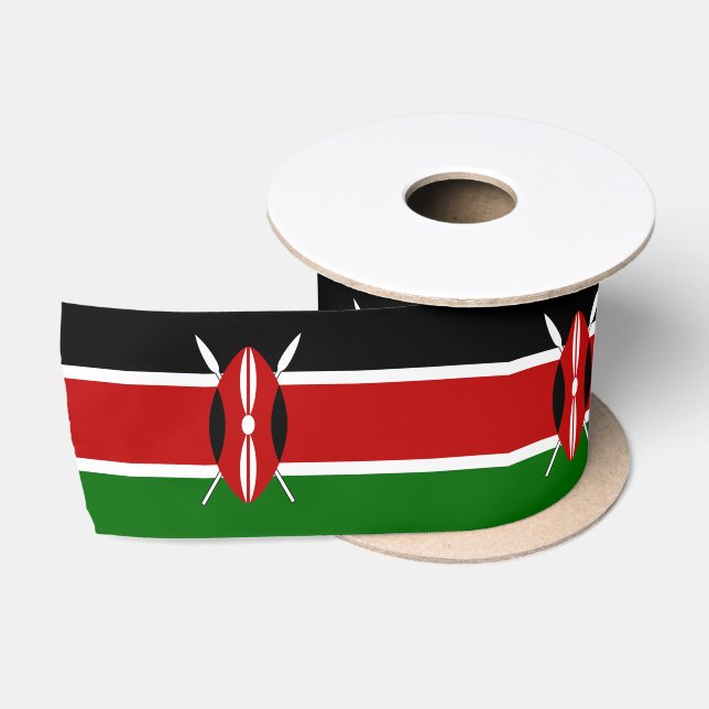 Ruban En Satin Drapeau du Kenya (Bobine)