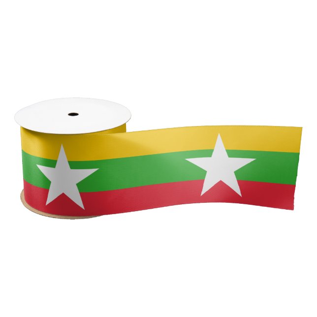 Ruban En Satin Drapeau du Myanmar (Birmanie) (Bobine)