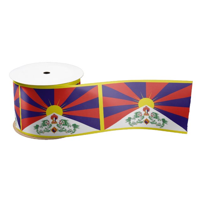 Ruban En Satin Drapeau du Tibet libre (Bobine)