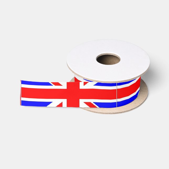 Ruban En Satin Drapeau d'Union Jack R-U (Bobine)