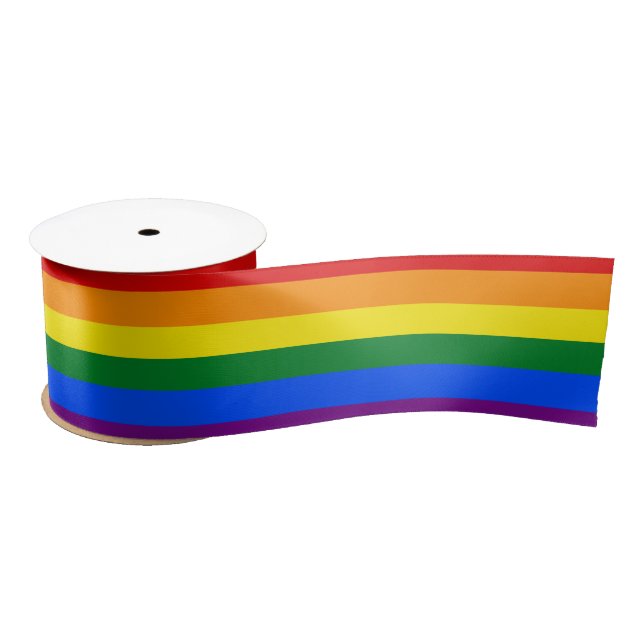 Ruban En Satin Drapeau Gay pride arc-en-ciel LGBT (Bobine)