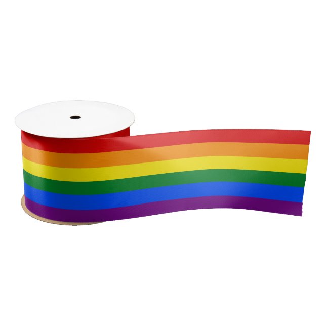 RUBAN EN SATIN DRAPEAU GAY PRIDE DE RAINBOW | RIBBON (Bobine)