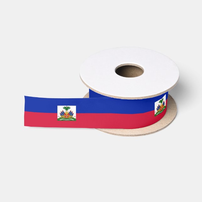 Ruban En Satin Drapeau Haïti (Bobine)