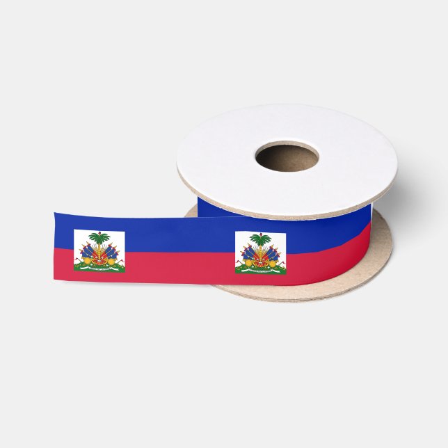 Ruban En Satin Drapeau haïtien & Haïti Voyage, vacances/sports (Bobine)