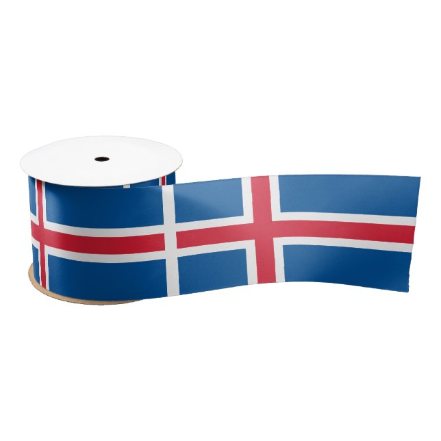 Ruban En Satin Drapeau Islande (Bobine)