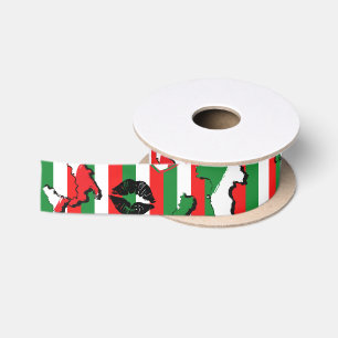 Ruban En Satin Drapeau italien Ciao et formes
