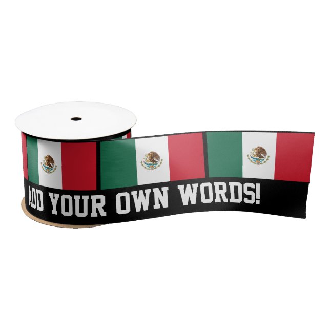 Ruban En Satin Drapeau mexicain classique (Bobine)