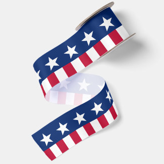 Ruban En Satin Drapeau patriotique américain étoiles et bandes Ro