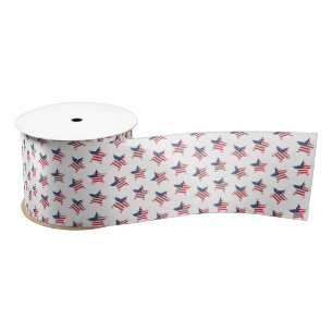 Ruban En Satin Drapeau Patriotique Étoiles Satin Ruban