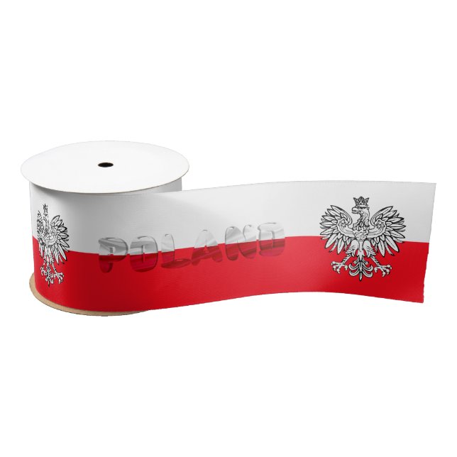 Ruban En Satin Drapeau polonais (Bobine)