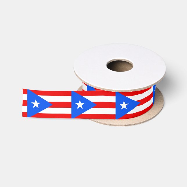 Ruban En Satin Drapeau portoricain (Porto Rico) (Bobine)