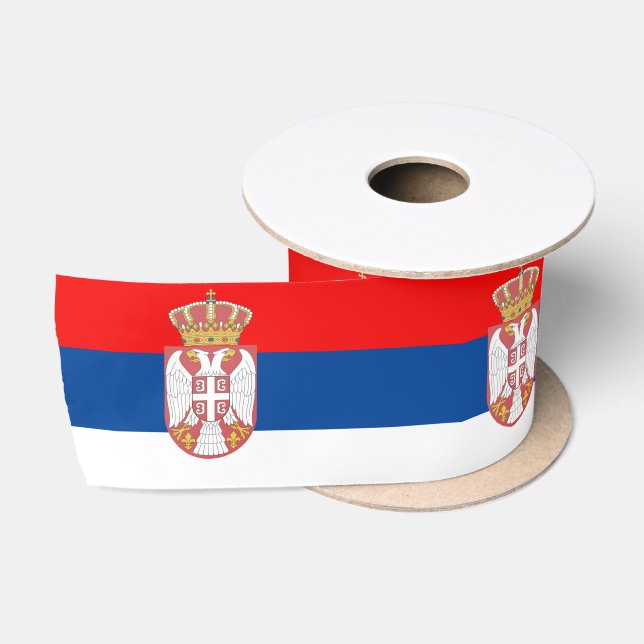 Ruban En Satin Drapeau serbe (Bobine)