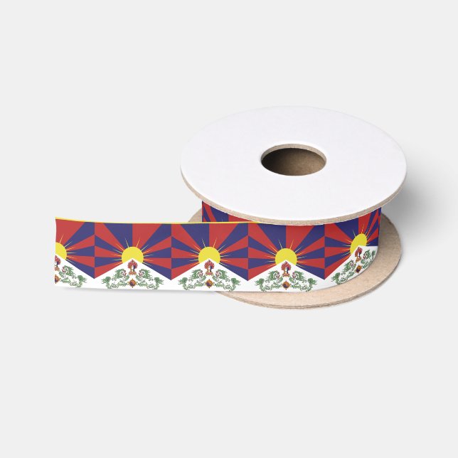 Ruban En Satin Drapeau Tibet & Ruban Tibet / Lions Neige (Bobine)