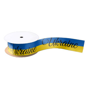 Ruban En Satin Drapeau ukrainien & Voyage Ukraine, vacances / spo