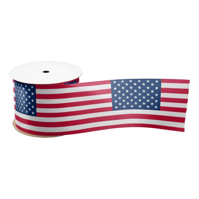 Ruban En Satin Drapeau USA Ruban Patriotique (Bobine)