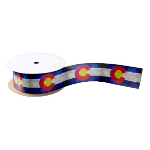 Ruban En Satin Drapeau vintage patiné d'état du Colorado