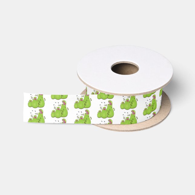Ruban En Satin Drôle carnivore carnivore carnivore plante dessin  (Bobine)