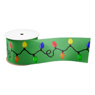 Ruban En Satin Éclairage de Noël Vert Ribbon