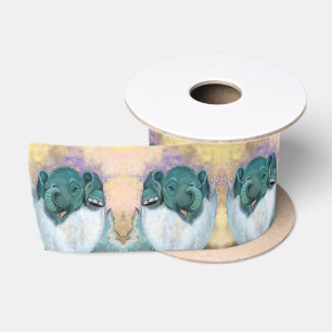 Ruban En Satin Éclosion d'éléphant de bébé à partir d'oeuf Satin