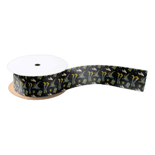 Ruban En Satin Éffrayant vibe coloré symboles halloween motif