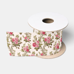Ruban En Satin Élégant Arrière - plan Vintage rose Roses-Buff