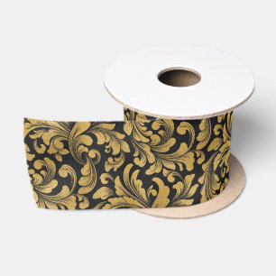 Ruban En Satin Elégant Black and Gold glam nom personnalisé