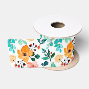 Ruban En Satin Élégant Fleur sauvage floral Boho