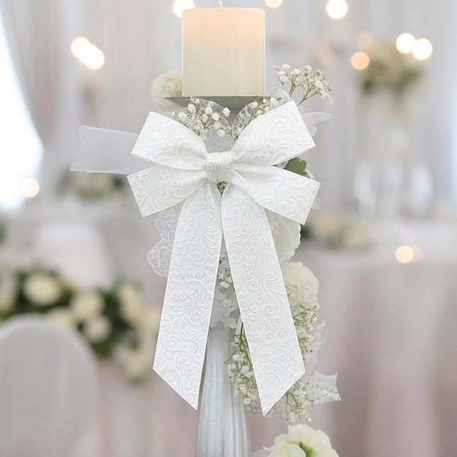 Ruban En Satin Élégant motif blanc (Créateur téléchargé)