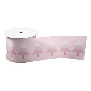 Ruban En Satin Élégant Motif d'arbre de Noël rose Ombre