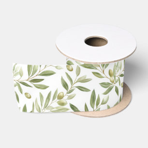 Ruban En Satin Élégant Olive Botanique