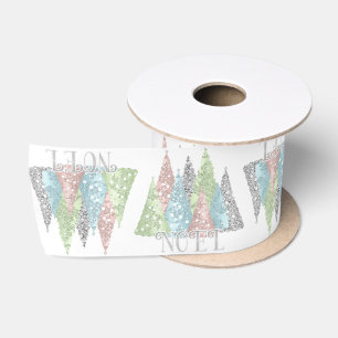 Ruban En Satin Élégant Pastel Parties scintillant Arbres Noël