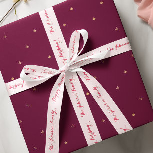 Ruban En Satin Élégant stylish rose Nom Joyeux Cadeau Anniversa