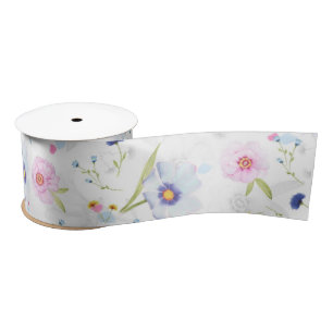 Ruban En Satin Elégante aquarelle florale