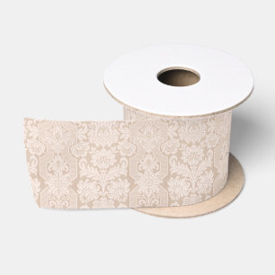 Ruban En Satin Elégante crème ornée Victorian Damask