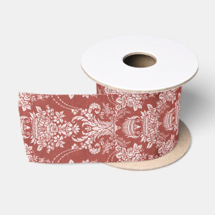 Ruban En Satin Elégante Toile Vintage Rouge Blanc