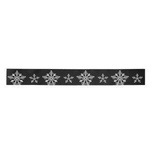 Ruban En Satin Eléments de Noël noir et blanc élégants