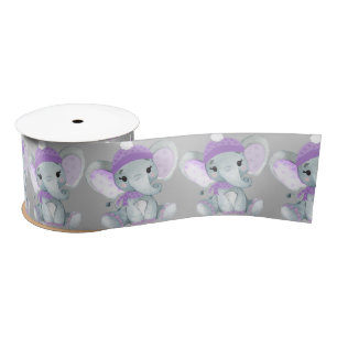 Ruban En Satin Eléphée d'hiver Purpel fille Satin Ribbon Stool 
