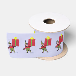 Ruban En Satin Elfe avec bobine ruban de boîte rouge