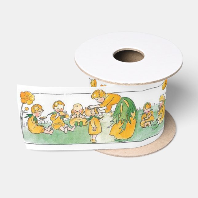 Ruban En Satin Elsa Beskow Fleur Whimsical Mère et enfants (Bobine)