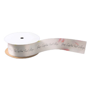 Ruban En Satin Emballage de texte personnalisé avec art floral ab