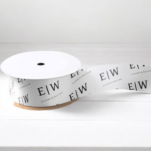 Ruban En Satin Emballage d'entreprise de marque noire blanche