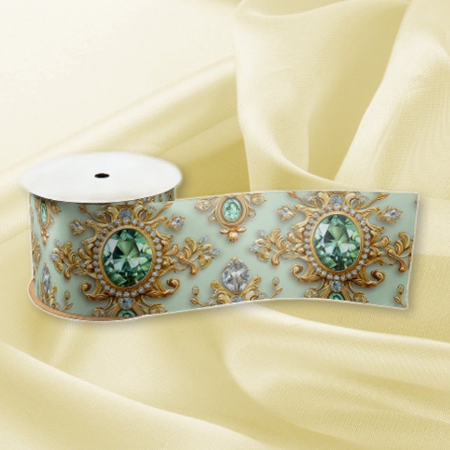 Ruban En Satin Émeraude et or (Créateur téléchargé)