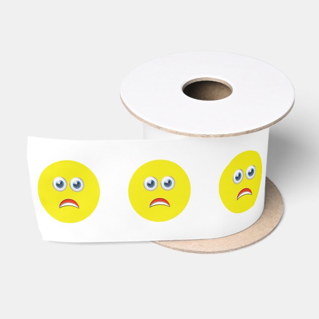 Ruban En Satin Emoji effrayé (Bobine)