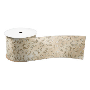 Ruban En Satin Empreinte de léopard Parties scintillant Champagne